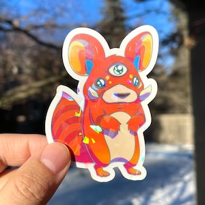 Adesivo in vinile con simpatico topo Pokemon, decalcomania per custodia del telefono o laptop per spazio personale, adesivi kawaii Holo Journal Planner, impermeabili, per borraccia