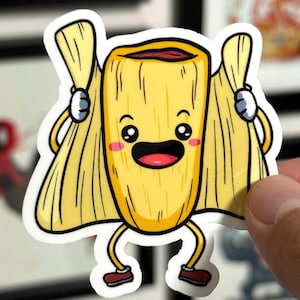 Leuke hete Tamale waterdichte vinylsticker, sticker persoonlijke ruimte laptop telefoonhoes, kawaii dagboek planner voedselstickers, waterfles