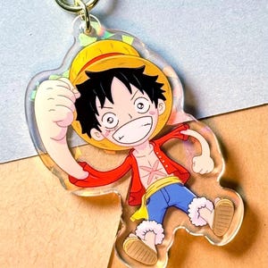 Chibi Pirate Acrylic Keychain: Double-Sided Holographic Charm (2.5 Inch)