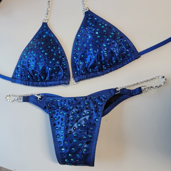 Twinkle Blue Medium scatter competition suit, npc bikini, Natural Bodybuilding, competition bikini, posing suit, gbo, inba, npc