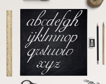 CURSIVE HANDWRITING, Chalkboard Alphabet, Chalkboard Letters, Chalkboard Font Clipart, Chalk Letters, Type Clipart, Coupon Code: BUY5FOR8