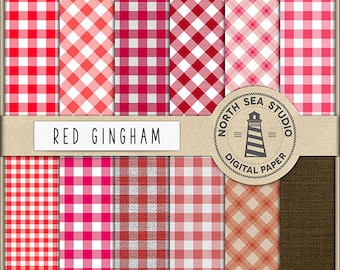 Red Checkered Paper | Etsy