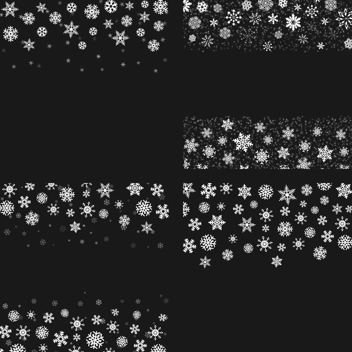 Snow Digital Borders Winter Frames Falling Snowflakes | Etsy