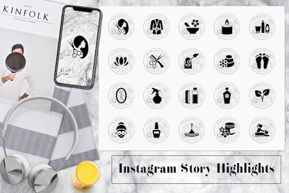 Spa Instagram Story Icons, Marble Health & Beauty Instagram Covers, Marble Spa Icons Pack, Insta Story Templates, Coupon Code: BUY5FOR8 Il_570xn