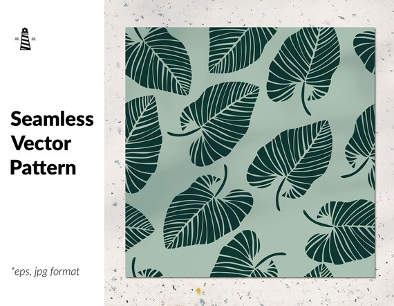 Green Leaves Seamless Pattern Vector Background With Trendy Palm Leaf Good For Printing Creative Floral Texture Modern Abstract Pattern By North Sea Studio Catch My Party