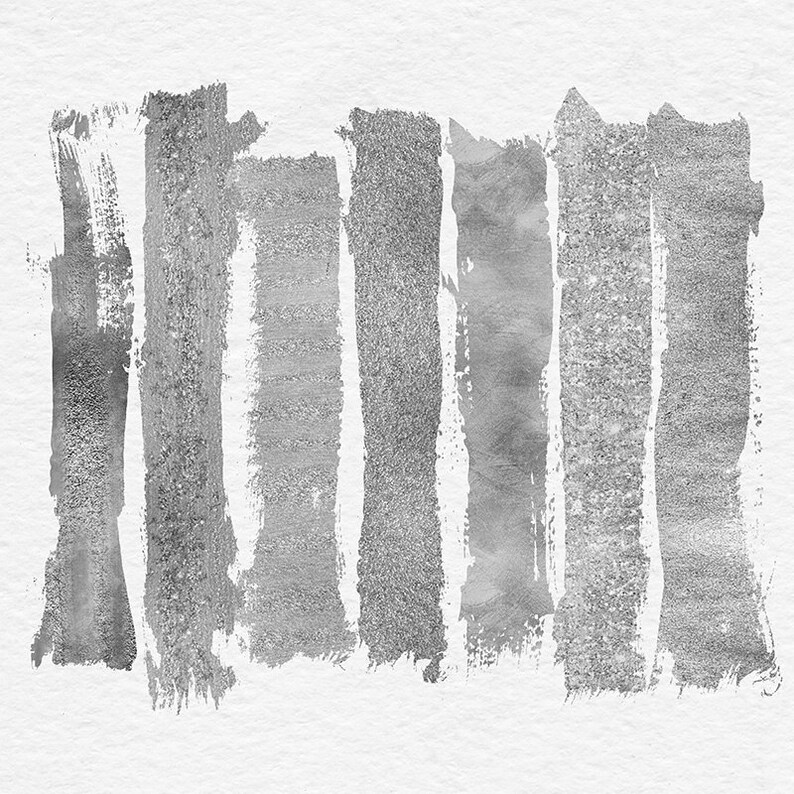 DEEP SILVER Brush Strokes Paint Brush Stains And Strokes Etsy