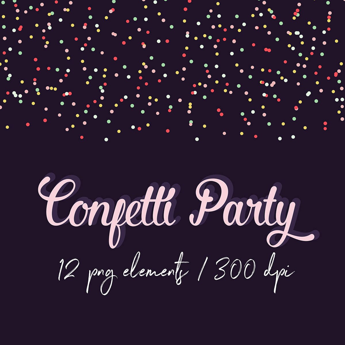 Confetti Borders Clip Art Colorful Confetti Borders For Etsy