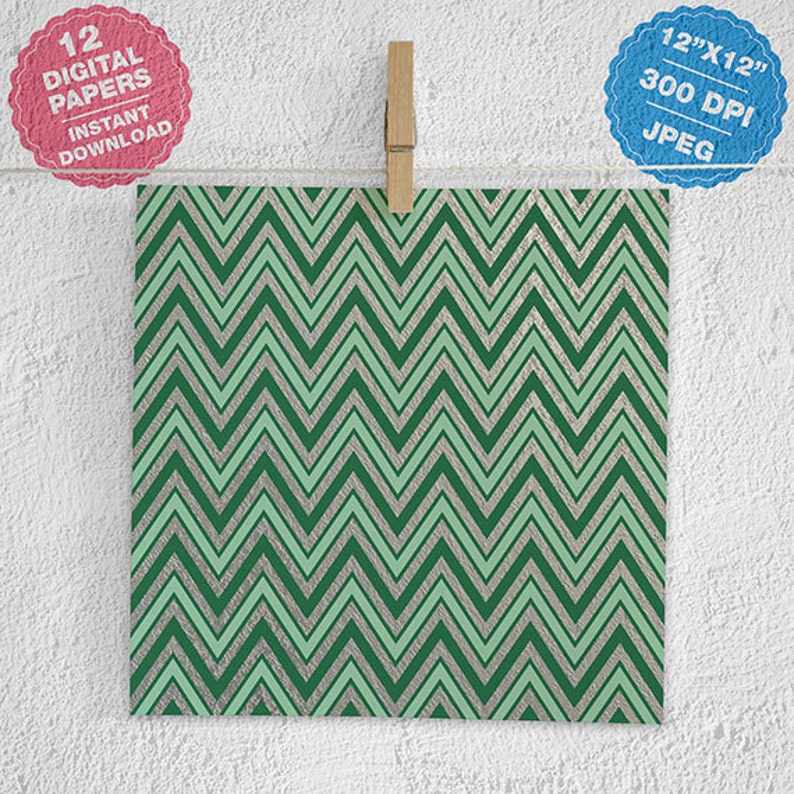 Green Scrapbook Paper Green Digital Paper Printable | Etsy
