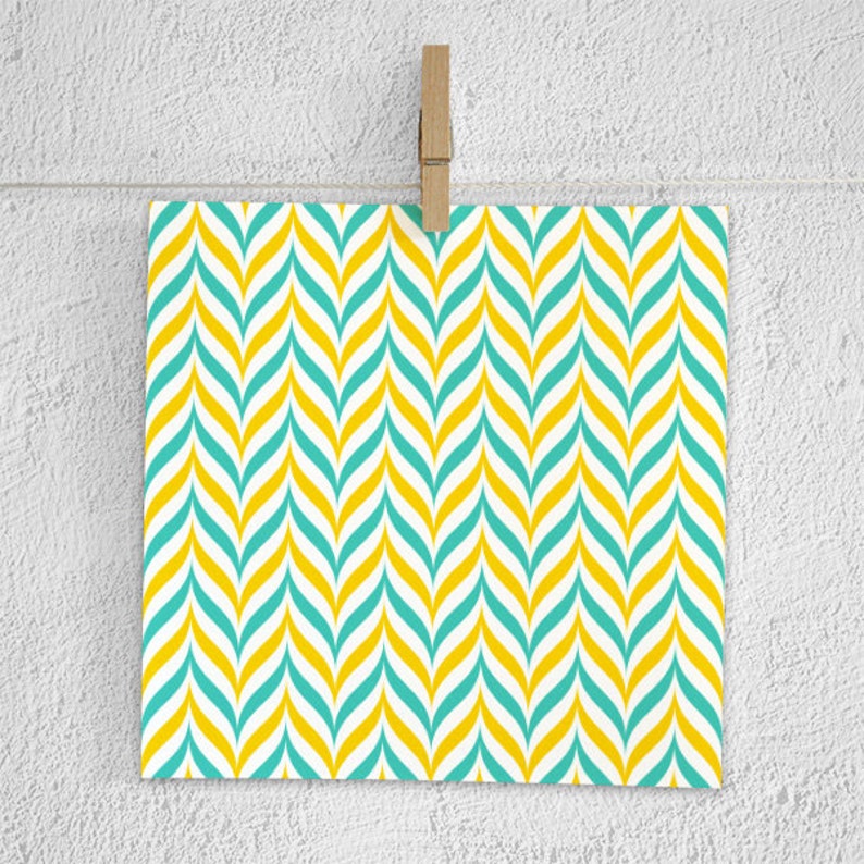 Teal and Yellow Digital Paper Pack Scrapbook Paper | Etsy