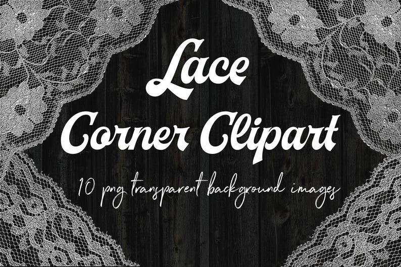 Silver Corner Borders Lace Corners Silver Lace Clipart Border Overlays Decorative Elements For Wedding Invites Baby Shower Buy5for8 - 
