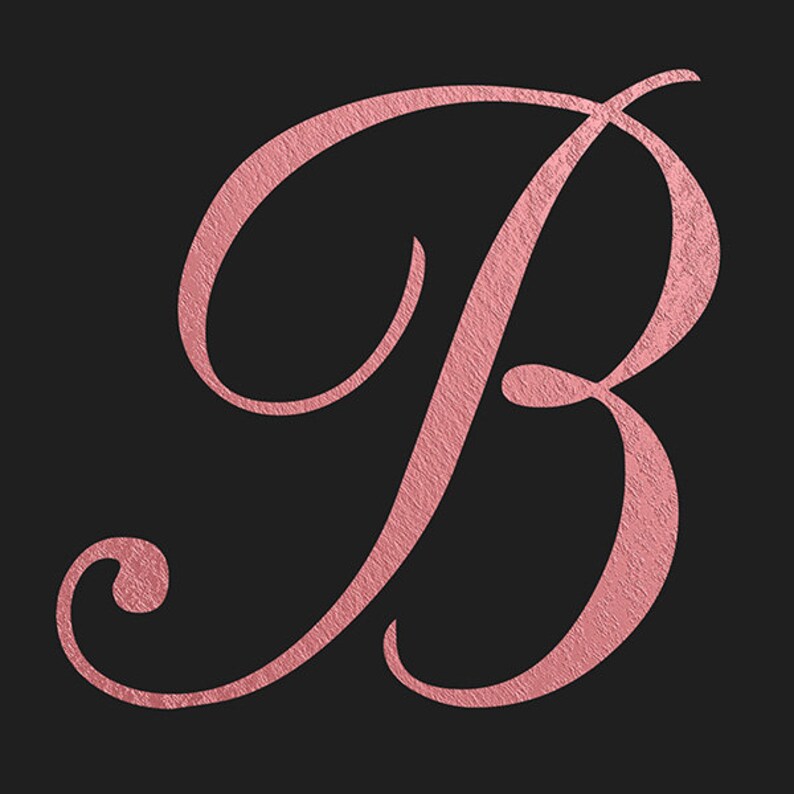 rose cursive pink foil alphabet clipart gold letters clip
