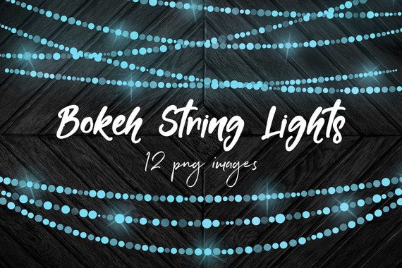 Bokeh String Lights Clipart Baby Blue Lights Bunting Fairy Etsy