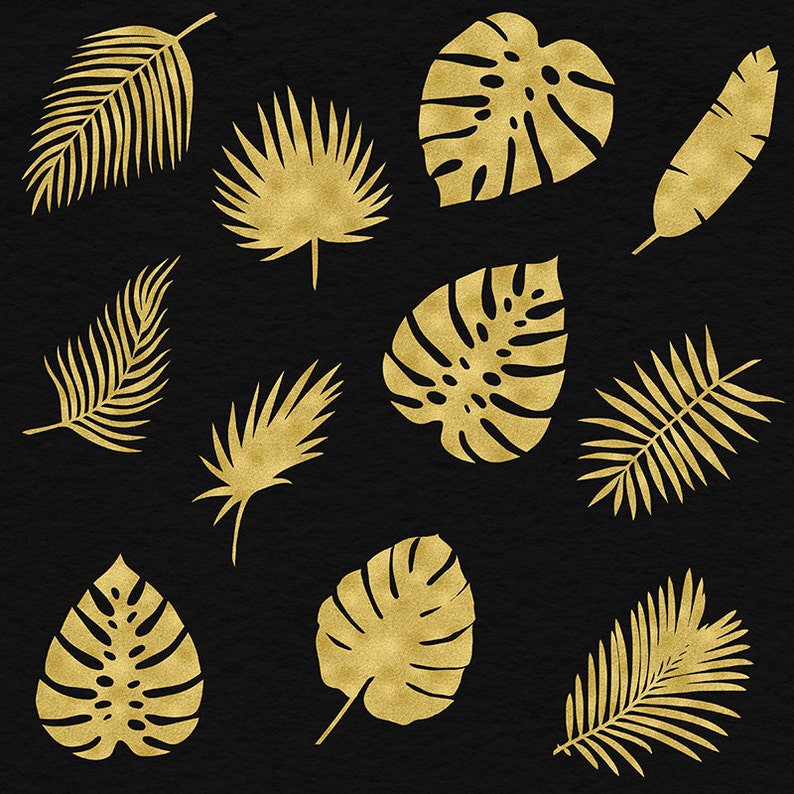 ALOHA HAWAII Palm Tree Leaves Clip Art Tropical Clipart | Etsy