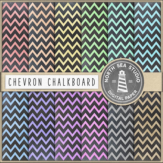 CHALK ZIG-ZAG, Chalkboard Chevron Digital Paper Pack | Scrapbook Paper | Printable Backgrounds | 12 Jpg, 300dpi Files Il_570xn