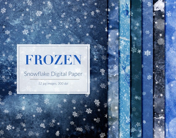 Frozen Digital Paper, Witner Backgrounds, Frozen Theme, Ice Texture Pack, 12x12 Inches Papers, Commercial Use Il_570xn