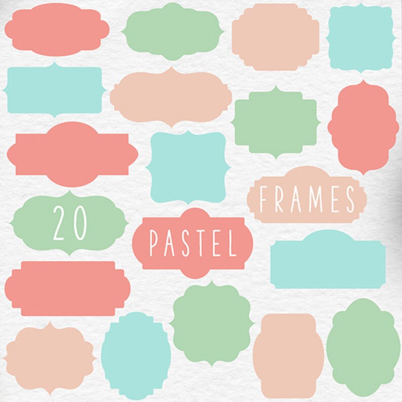 Digital Borders Clipart Border Clip Art Pastel Frames Colorful Etsy