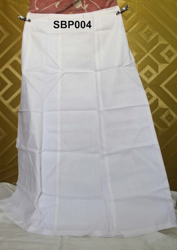 White Readymade Cotton Petticoat/inskirt for Saree,women