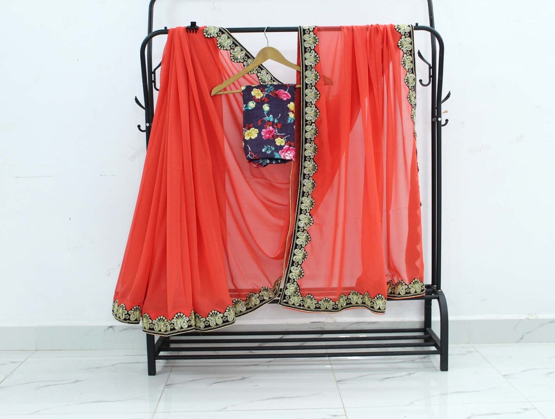 Beautiful Designer Party Wear Soft Gorgette Saree