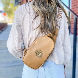 Monogrammed Sling Backpack, Personalized Sling Bag, Sling Pack Womens, Vegan Leather Crossbody, Guitar Strap, Personalized Gift, Knoxville