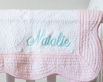 Monogram Baby Quilt | Baby Girl Monogram Quilt | Baby Quilt | Personalized Baby Girl Blanket | Monogram Quilt for Girl  | Personalized Quilt