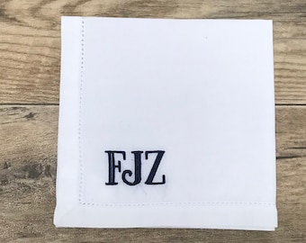 Monogram Handkerchief | Grooms Handkerchief | Personalized Handkerchief |Wedding Hankie | Wedding Hankie | Grooms Hankie | Grooms Gift