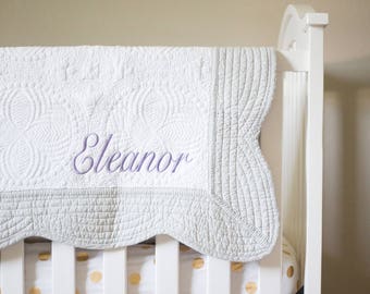 Monogram Baby Quilt | Baby Girl Monogram Quilt | Baby Quilt | Personalized Baby Girl Blanket | Monogram Quilt for Girl  | Personalized Quilt