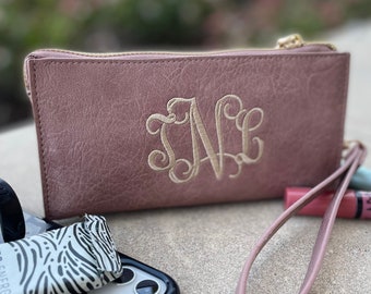 Personalized Wallet Women, Personalized Wallet Card Holder, Monogrammed Wristlet Wallet, Womens Wallet Leather, Gift for Her, Oxford