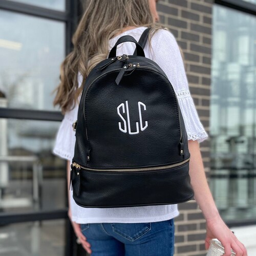 monogram leather backpack purse