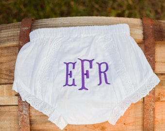 Monogram Baby Bloomer | Monogram Diaper Cover | Baby Girl Bloomer | Baby Girl Diaper Cover | Baby Girl Gift | Baby Gift | Diaper Cover |
