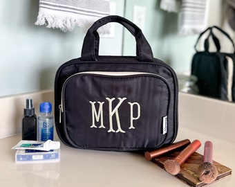 Personalized Makeup Bag, Travel Organizer, Custom Graduation Gift for Her, Dorm Essential for College Students, Hanging Cosmetic Bag