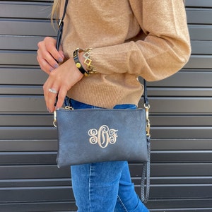 Monogram Crossbody Purse Crossbody Bags Crossbody Personalized Crossbody Monogram Crossbody Monogram Purse Monogram Bag Monroe image 1