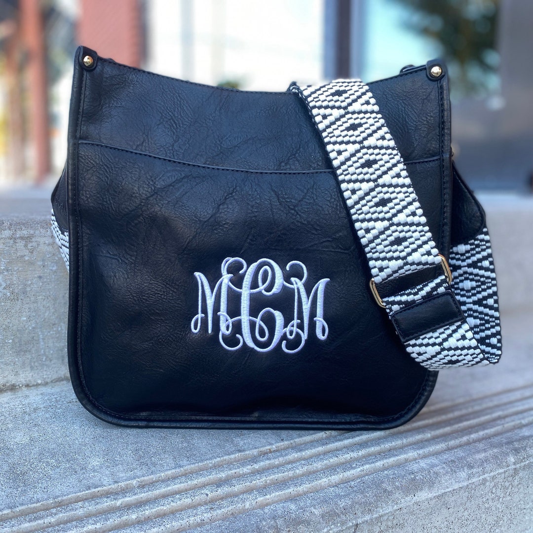 Monogrammed Guitar Strap Crossbody Bag, Guitar Strap Purse