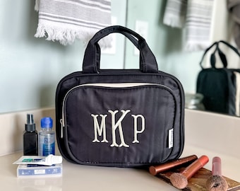 Personalized Hanging Toiletry Bag for Women, Large Cosmetic Bag, Monogrammed Makeup Bag, Travel Case, Personalized Gift for Her,  Tinsley