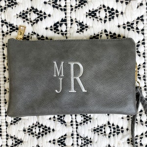 Monogram Wristlet Monogram Wristlet Wallet Personalized Wristlet Personalized Gift, Gift for Her, Wristlet Wallet, clutch purse, Monroe image 3