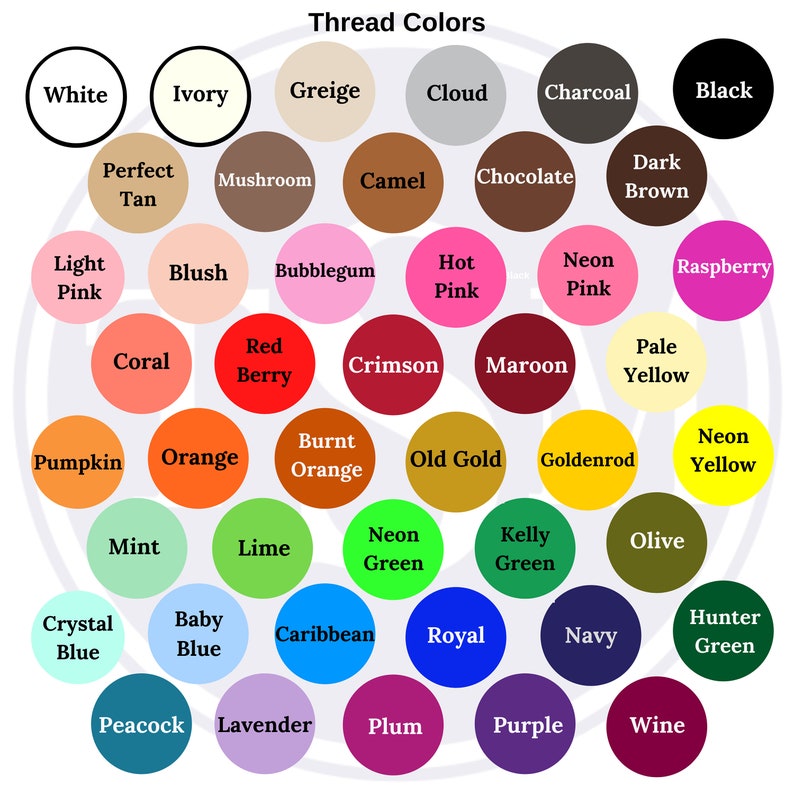 Thread Color Chart Options