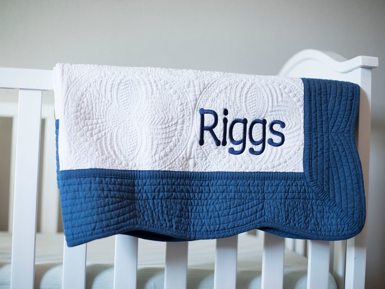 Monogram Baby Boy Quilt Monogram Baby Quilt Baby Blanket Etsy