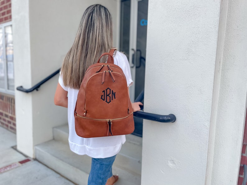 Personalized Backpack Purse for Women, Monogrammed Backpack Purse, Small Backpack Women, Vegan Leather, Personalized Gift for Her, Raleigh 