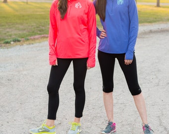 Monogram Quarter Zip Pullover | Dri Fit Pullover | Athletic Zip Up Sweatshirt | Heathered | Personalized Gift for Her | Best Friends