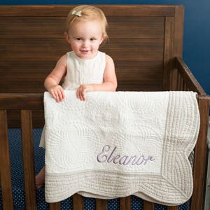 Monogram Baby Quilt Baby Girl Monogram Quilt Baby Quilt Personalized Baby Girl Blanket Monogram Quilt for Girl Personalized Quilt image 3