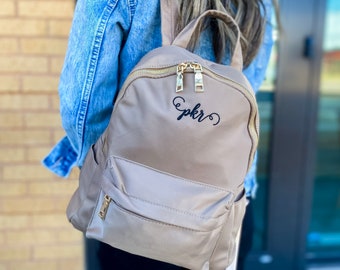 Personalized Backpack Purse for Women, Monogrammed Backpack Purse, Small Backpack Women, Nylon backpack, Mini Backpack, Magnolia