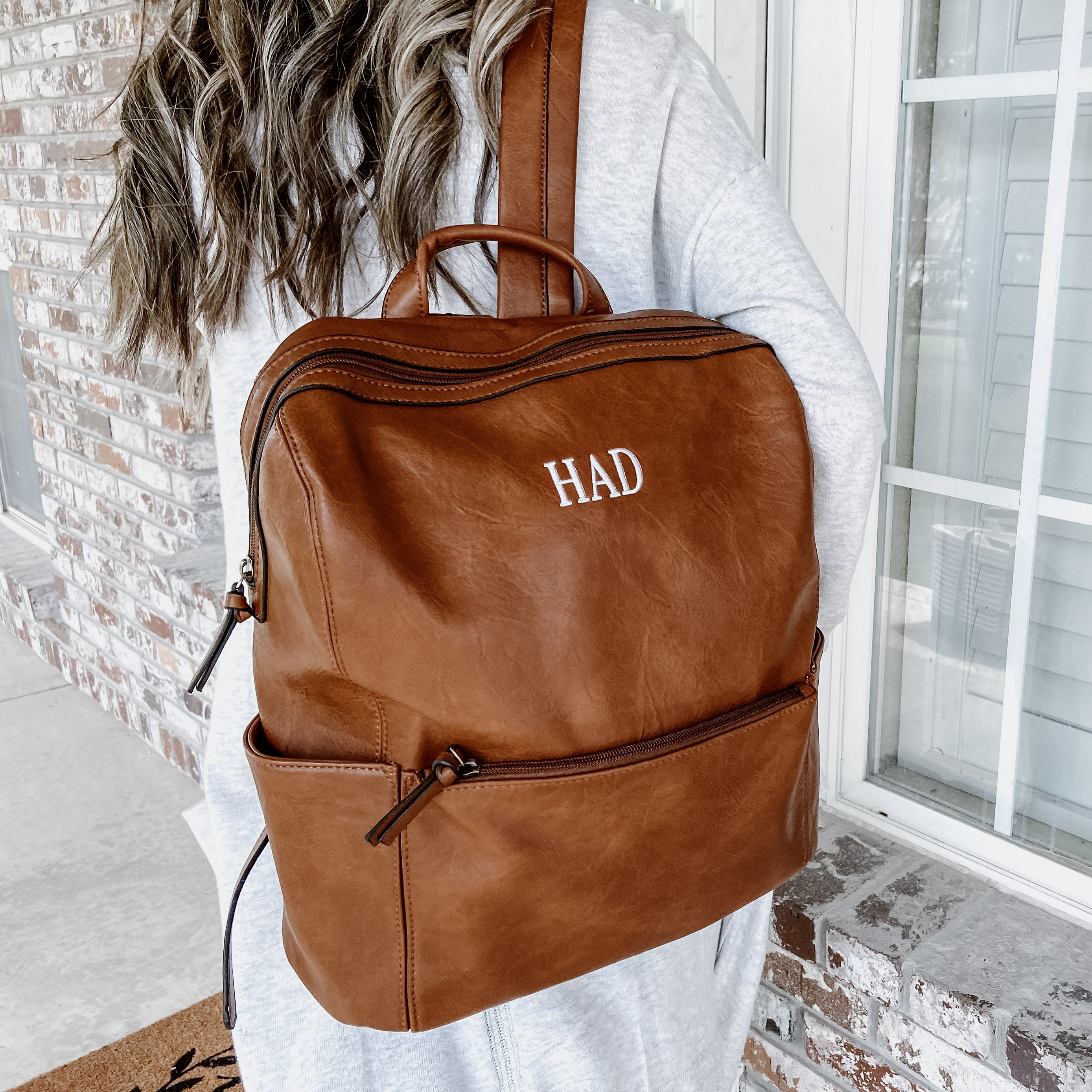 Women Mini Backpack W-Monogram Print | Custom Backpack Print on Demand| Filinapo