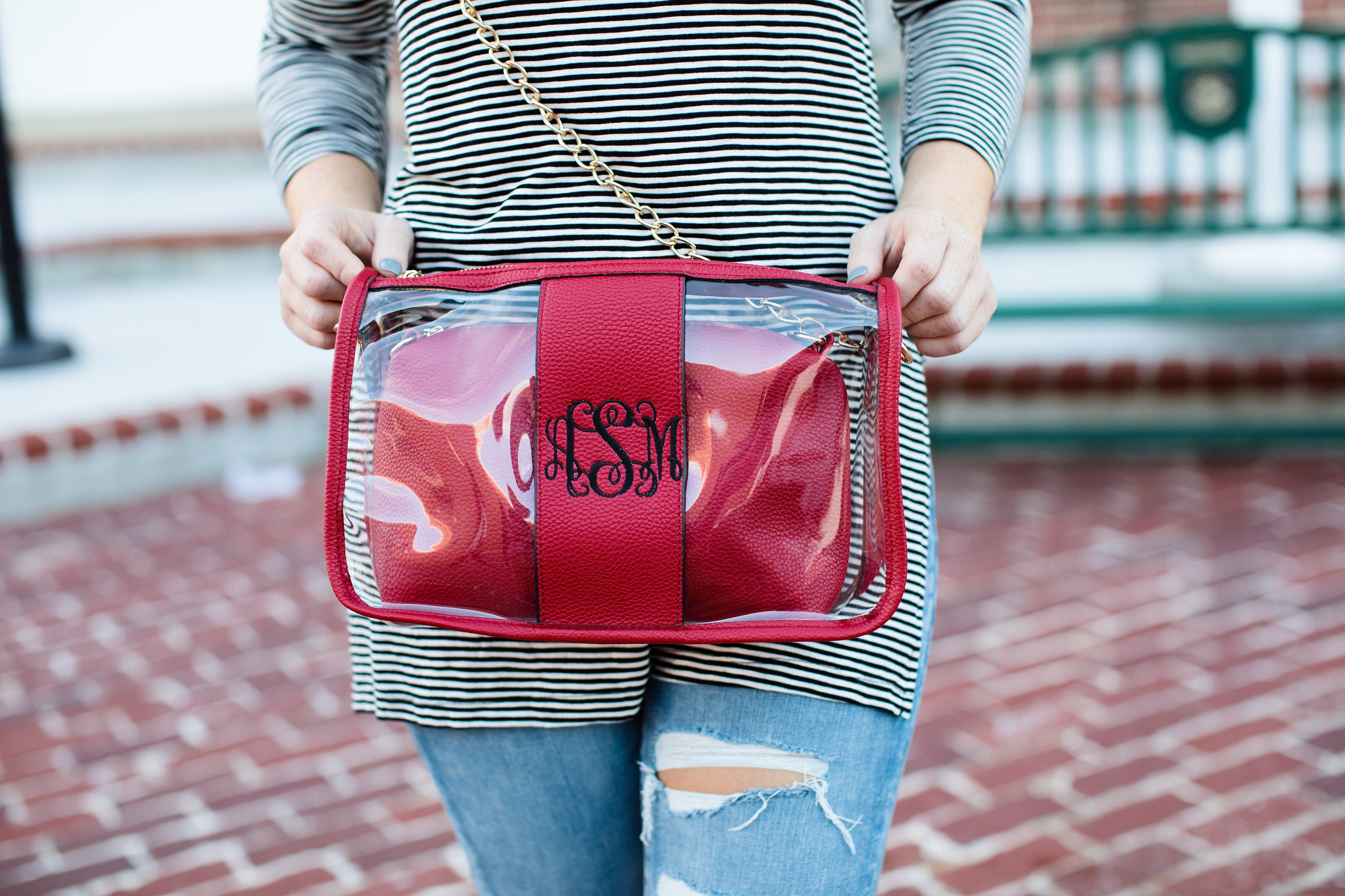 Monogram Clear Concert Purse Stadium Approved Bag Clear Etsy