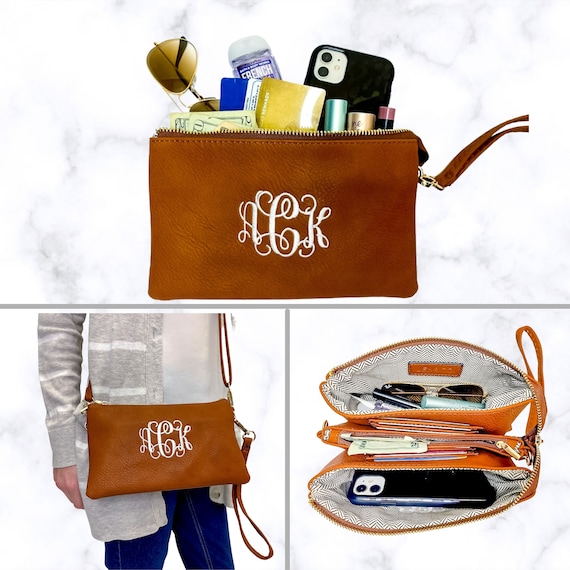 Monogrammed Clutch Crossbody Bag Personalized Clutch 