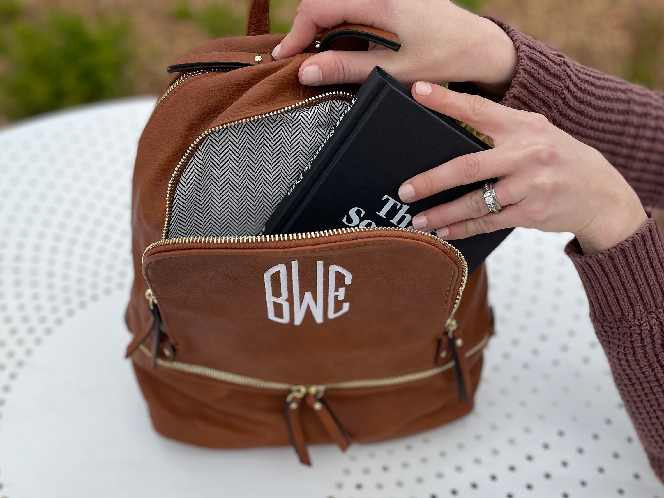 Personalized Backpack Purse Monogram 