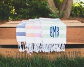 Monogrammed Tea Towel | Fringe Towel | Summer Kitchen Towel | Outdoor Entertaining | Gift for Her | Hostess Gift | Monogrammed Kitchen Towel