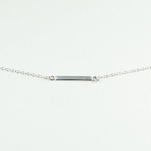 Sterling Silver Bar Necklace, Simple Necklace, Delicate Necklace, Mothers Necklace, Bar Necklace