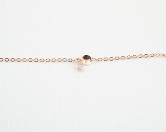 Rose Gold Birthstone Bracelet: Personalized Minimalist Jewelry