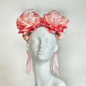 Mickey Ears, Minnie Ears, Floral Headpiece, Floral Headband, Pink Disney Ears