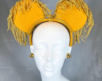 Simba Mouse Ears: Furry Flexible Headband, Free Earrings
