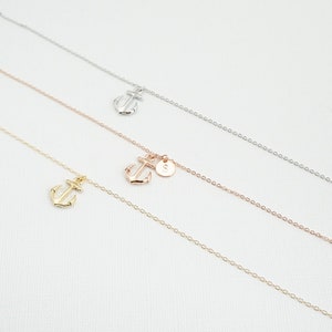 Anchor Necklace,Initial Necklace, Best Friend Necklace, Personalized Necklace , Minimalist Necklace